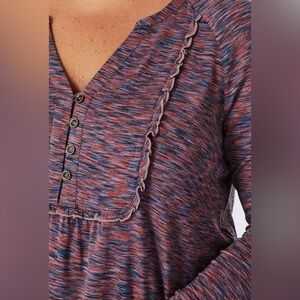 Oversized purple multi color boho indie core top festival fairie